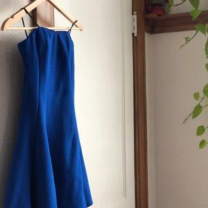 Blue strapless dress